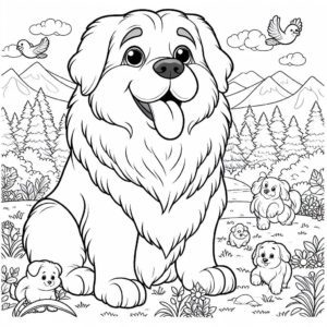 Kleurplaat van honden voor kinderen